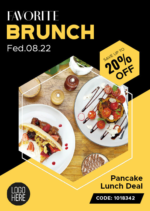 Cafe lunch poster template