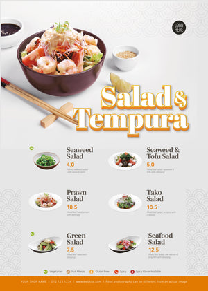 
                  
                    Japanese Restaurat Menu template - Salad & Tempura 2pg
                  
                