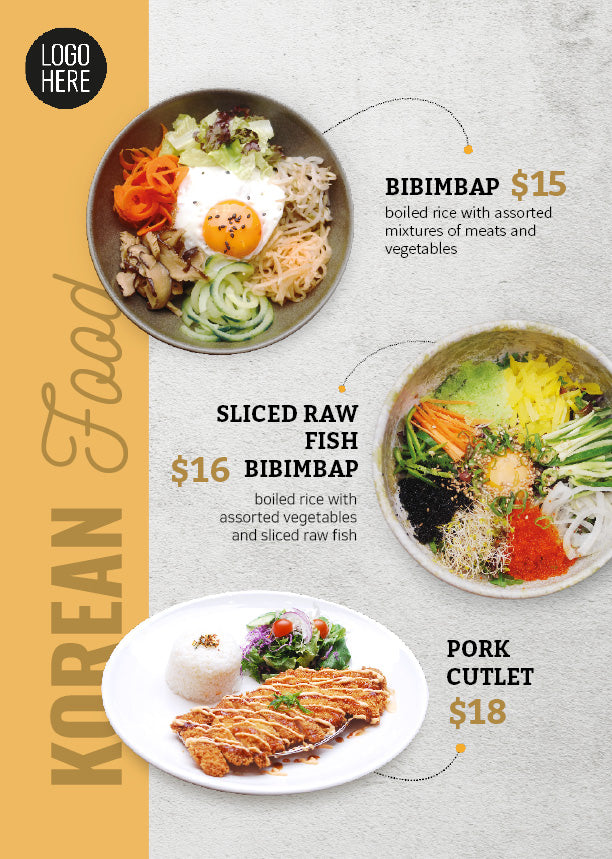 Bibimbap Korean food menu poster template_비빔밥 템플렛 포스터