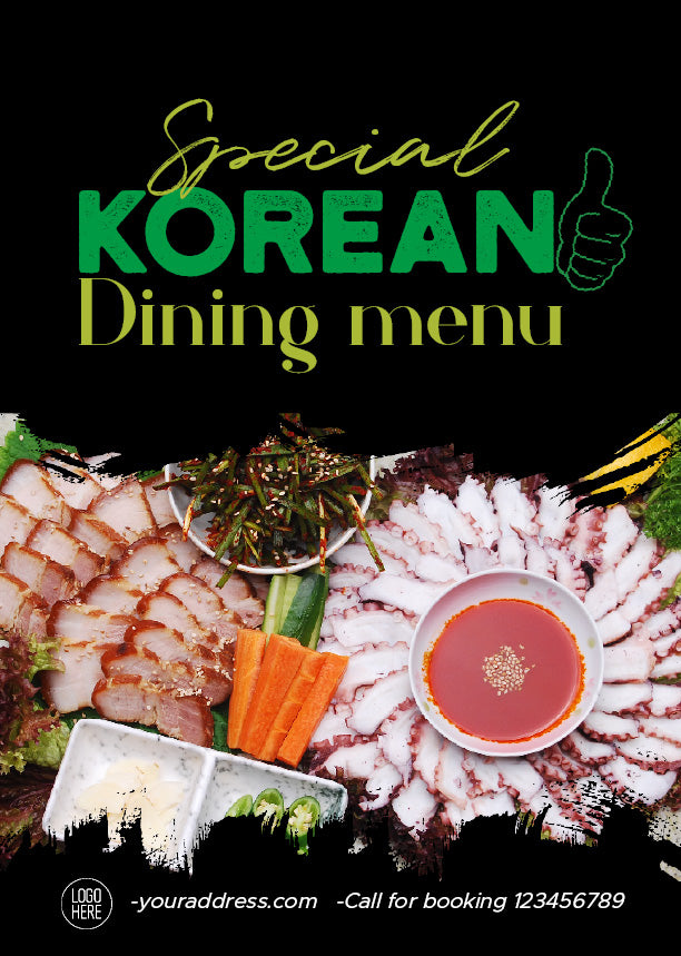 Korean dining menu poster
