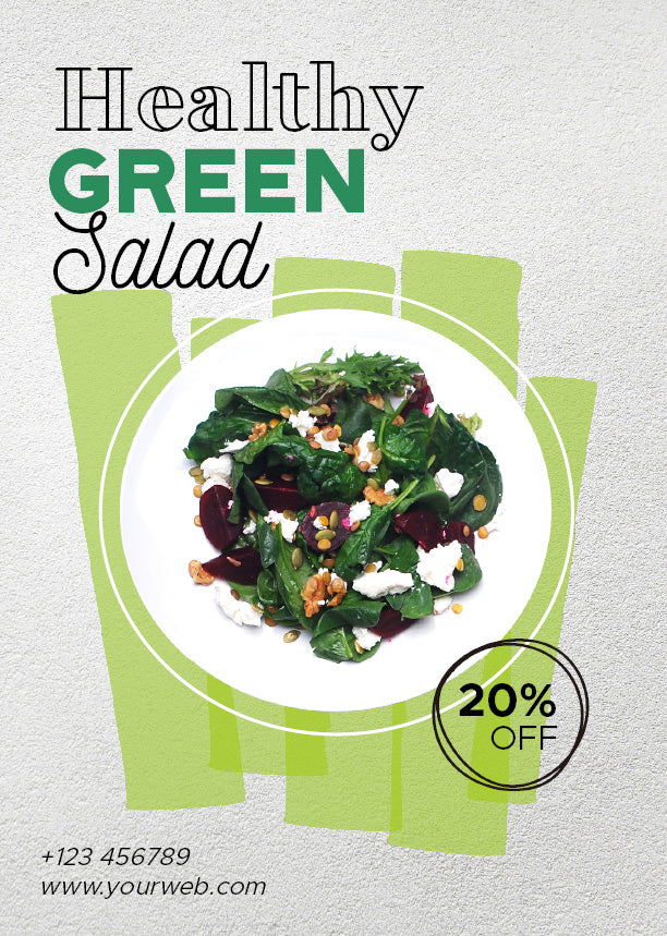 Healthy green salad poster
