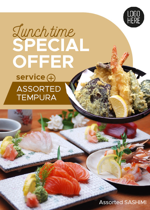 Assorted sashimi service tempura poster