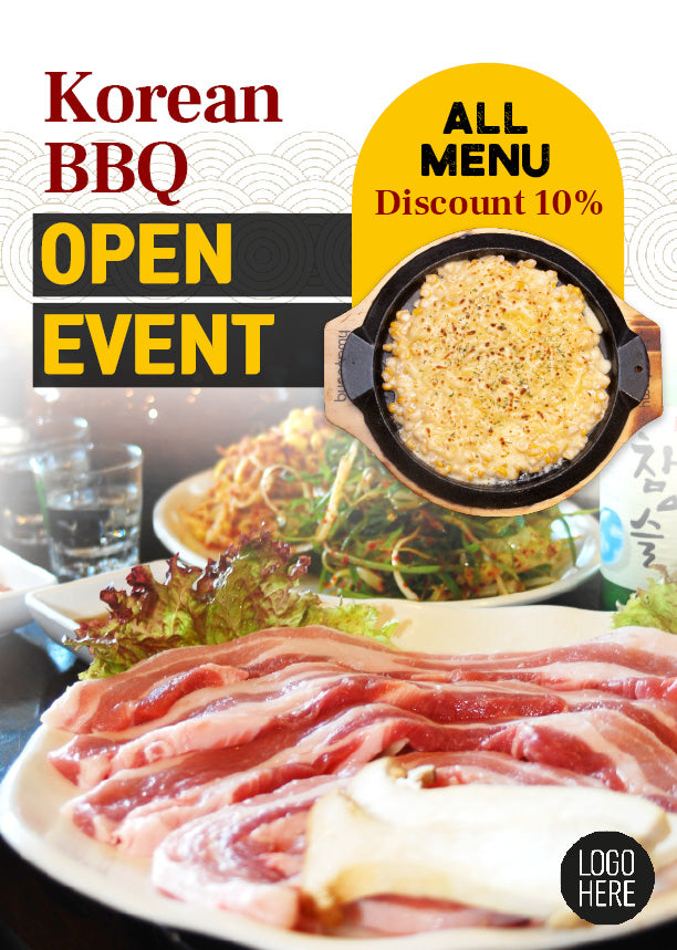 Korean BBQ open event poster
