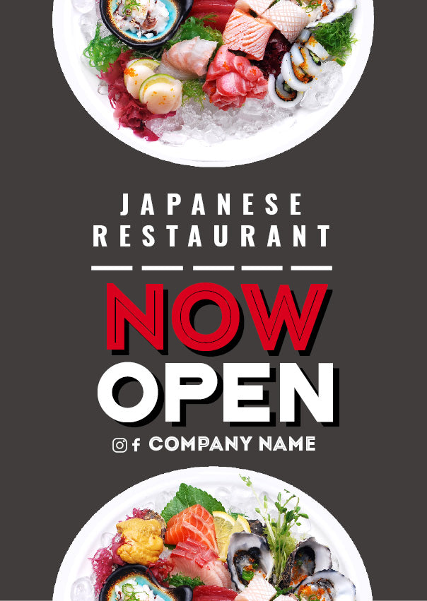Japanese restaurant poster - Now open