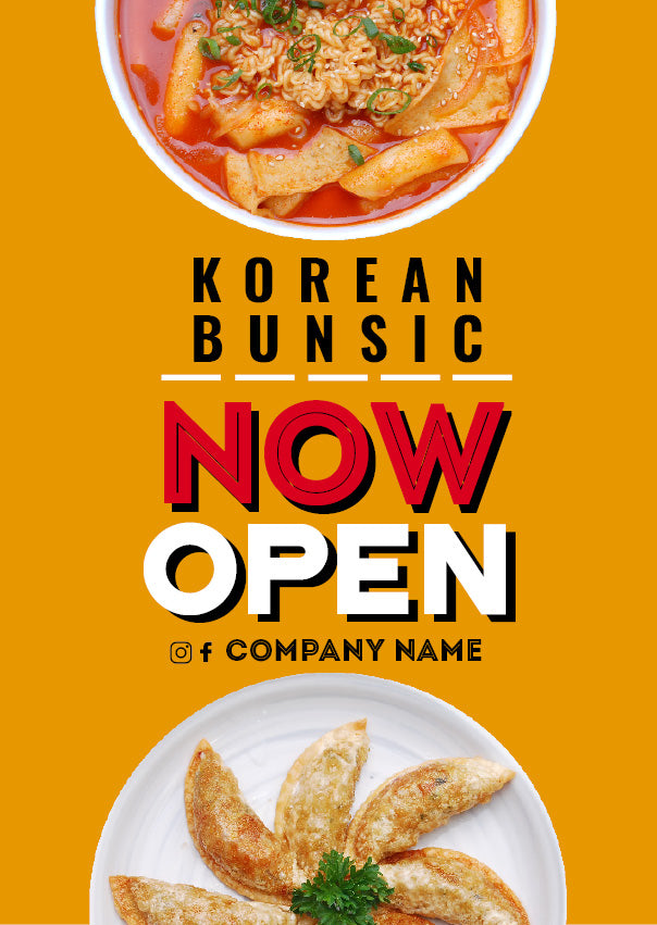 Korean businc restaurant poster - Now open